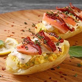 Batata Recheada com Salmão Cremoso Batata Recheada com Salmão Cremoso