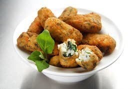 Bolinho Cremoso de Arroz e Espinafre