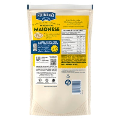 Maionese Hellmann's Doypack 1kg - Com Hellmann’s sua salada de batata fica com ótima aparência, firme e muito saborosa!