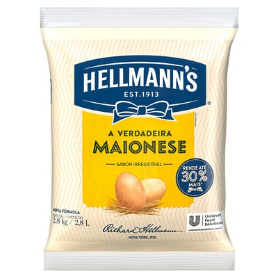 Maionese Hellmann's Saco 2,8 kg - Com Hellmann’s sua salada de batata fica com ótima aparência, firme e muito saborosa!