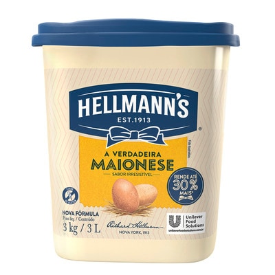 Maionese Hellmann's Balde 3 kg - Com Hellmann’s sua salada de batata fica com ótima aparência, firme e muito saborosa!
