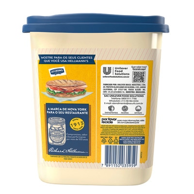 Maionese Hellmann's Balde 3 kg - Com Hellmann’s sua salada de batata fica com ótima aparência, firme e muito saborosa!