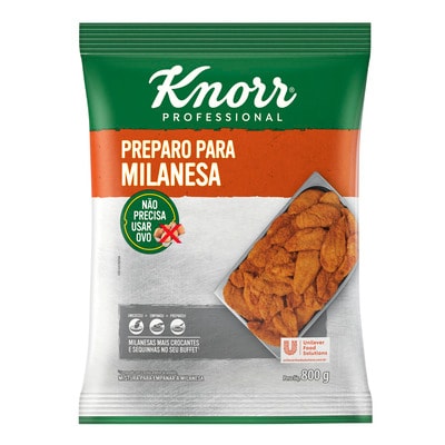 Preparo para Milanesa Knorr Professional 800 g - Economize tempo, ingredientes, mão de obra e reduza o desperdício com o Preparo para Milanesa Knorr Professional.