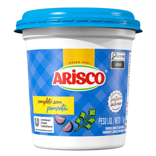 Tempero Completo sem Pimenta Arisco 1kg - Utilize os temperos Arisco para agregar e realçar o sabor das suas receitas.
