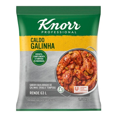 Caldo de Galinha Knorr Professional 1,01kg - Novo Caldo Knorr: com mais sabor de galinha e sem sal em excesso.