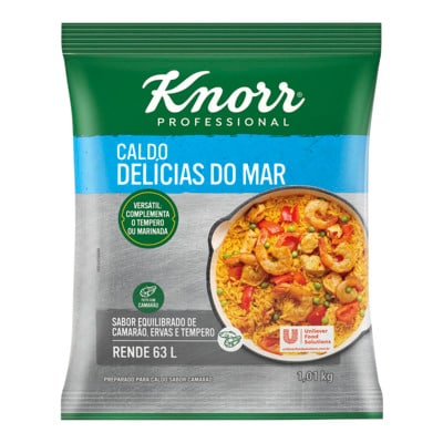 Caldo Delícias do Mar Knorr Professional 1,01kg - Os caldos Knorr garantem praticidade no seu dia a dia e dão mais sabor às suas receitas.