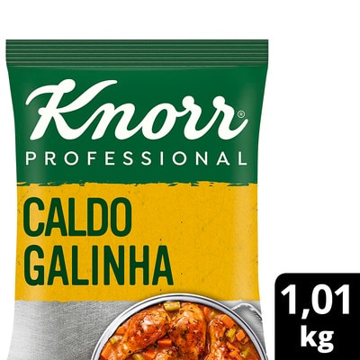 Caldo de Galinha Knorr Professional 1,01kg - Novo Caldo Knorr: com mais sabor de galinha e sem sal em excesso.