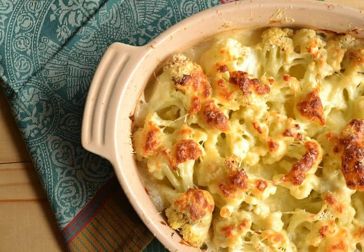 Couve flor gratinada vegana Couve flor gratinada vegana